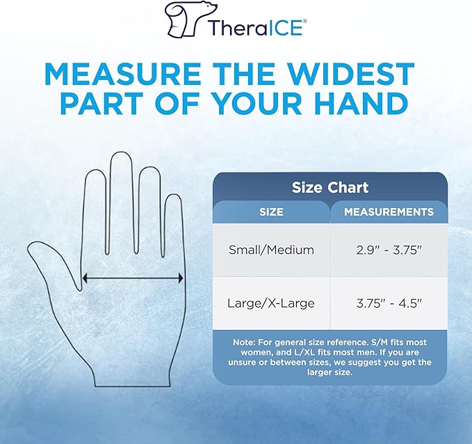 TheraICE Wrist Ice Pack - Soft Gel Ice Pack Wrap Thumb Brace for Either Wrist for Hot & Cold Hand Therapy - Fits Most Women - S/M