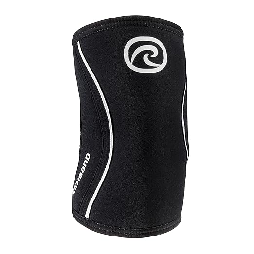 Rehband Elbow 5mm Compression Sleeve, Neoprene Elbow Sleeves for Weightlifting, Anatomical Design, Non-Slip & Close Fitting, Elbow Support Unisex, Colour:Black, Size:Small
