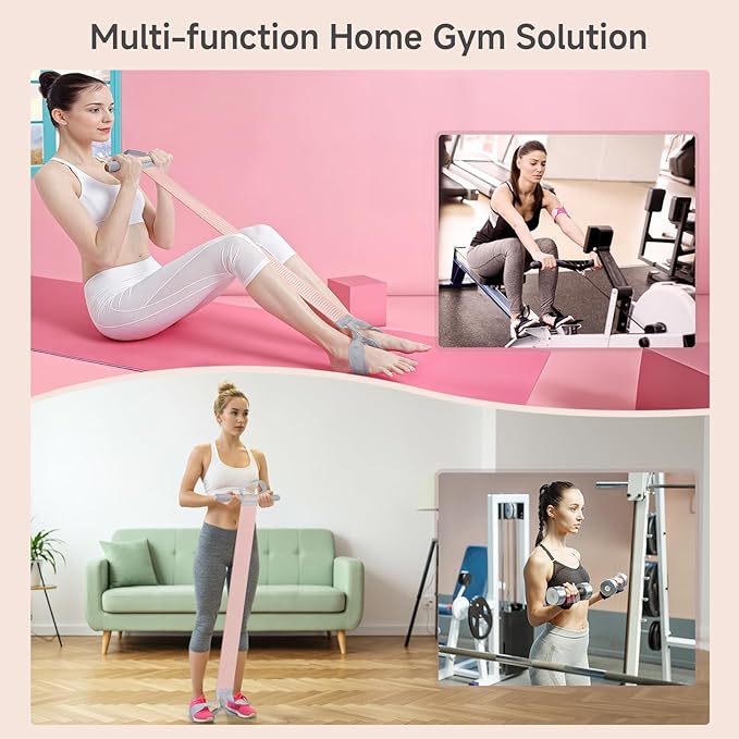 Fabric Resistance Band with Handles, 120lb Full-Body Excercise Band, Non-Slip Elastic Bands for Strength Muscle Training, Stretch Band Workout Equipment for Leg Arm Chest Core Wrist Ankle