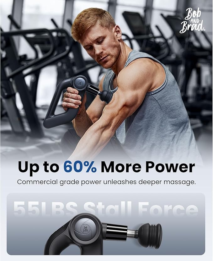 BOB AND BRAD D5 Pro Massage Gun, Powerful Percussion Massage Gun Deep Tissue with Enhanced Power for Athletes Home Gym, Handheld Muscle Massager for Pain Relief & Muscle Therapy, Ideal Gift