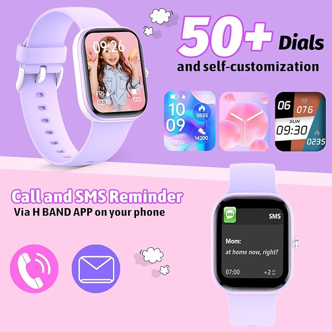 Smart Kids Watch with Fitness Tracker No Phone/APP Needed,19 Sport Mode,1.5" DIY Dial,IP68 Waterproof,Sleep Monitor,Pedometers,Heart Rate,Great Birthday Gift for Boys Girls Teens 6-14 year Olds