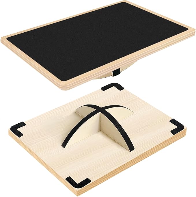 Balance Board Professional Wobble Board for Adults Anti-Slip for Physical Therapy Standing Desk Core Strength Wooden Rocker Board(350LBS)