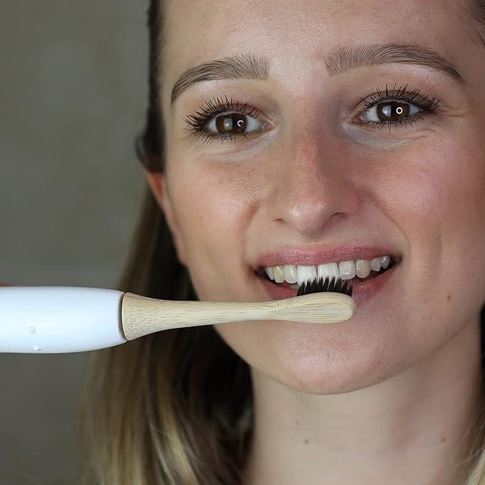 Bamboo Electric Toothbrush Heads Compatible with Philips Sonicare – Gentle on Gums, Tough on Plaque with Charcoal-Infused Soft Bristles (4 Pack) by Pure Earth Essentials