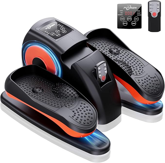 Under Desk Elliptical Machine, Electric Ellipse Leg Exerciser as Seen on Tv for Seniors with 12 Adjustable, Portable Quiet Elliptical Machine, Seated Pedal Exerciser with Remote Control