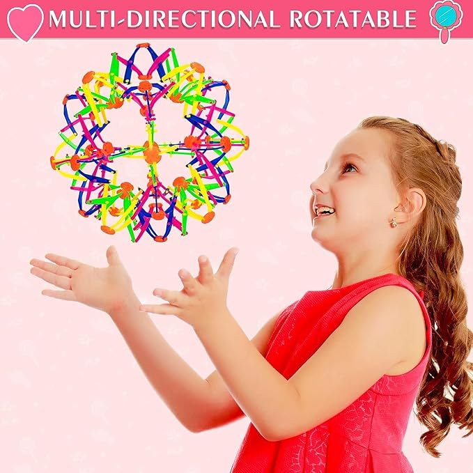 2PCS Expandable BreathingColorful Inflatable Ball Expandable Magic Ball - Stress Reliever Fidget Toys - Breathing Magic Collapsible Ball Toys for Kids & Adults Stress Needs - for Yoga,ADHD (2PCS)