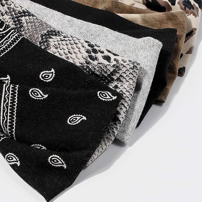 Artilady 6 Pack Wide Boho Headbands for Women - Soft Yoga Elastic Hair Bands for Girls Workout Running Sport Headwrap Non-slip Breathable (Printed)