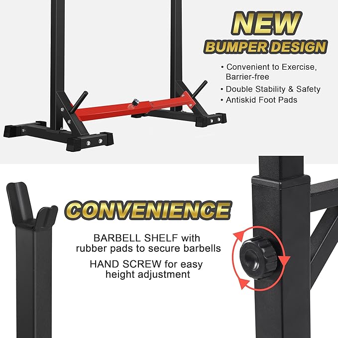CANPA Adjustable Squat Rack Stand Multi-Function Barbell Rack Weight Lifting Gym Dumbbell Racks Home Gym Bench Press Rack Dumbbell Racks Stands 600Lbs