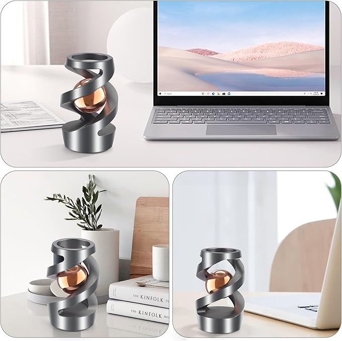 Upgraded Fidget Toys Adult, Kinetic Spinning Desk Toys, Kinetic Optical Illusion Toys, Kinetic Desk Fidget Spinner Toys, Cool Gadget Relieve Stress Anxiety Fidget Toys for Office for Adult(Rose Gold)