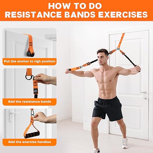 Pull Up Assistance Bands - Adjustable Heavy Duty Pull Up Assist Workout Bands for Men, Women, and Seniors - Resistance Bands for Pull Ups - Pull Up Bar Accessories (Orange)