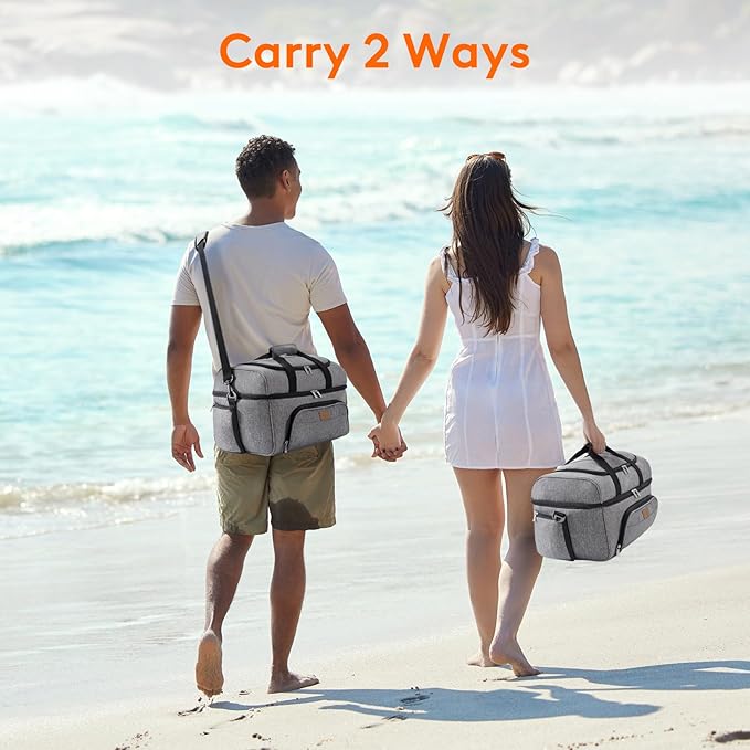 Lifewit Insulated Cooler Bag, 32/48 Can Large Leakproof Beach Cooler, Lightweight Portable Double Layer Soft-Sided Travel Ice Chest for Camping, Kayaking, Road Trips, Grocery Shopping