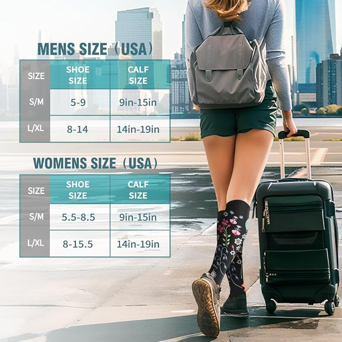 BLUEENJOY Copper Compression Socks for Women & Men (6 pairs) - Best Support for Nurses, Running, Hiking, Recovery