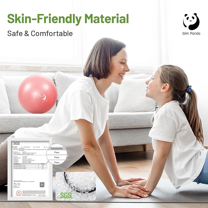 Slim Panda Pilates Ball, 9 Inch Small Exercise Ball, Anti Burst Mini Yoga Ball for Stability, Workout, Barre, Core Strength, Physical Therapy, Balance, Stretching