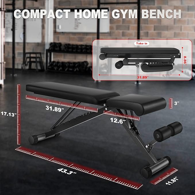 BARWING 2025 Upgraded Adjustable Weight Bench for Home Gym,800LBS,700LBS,Foldable Incline Workout Bench for Full Body Workout Easy Assembly