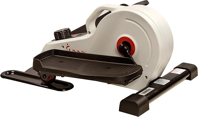 Sunny Health & Fitness Sitting Under Desk Pedal Exerciser, Portable Training Machine for Senior Exercise, Home Workout Elliptical & Bike, Optional Free SunnyFit App Connection, Motorized, or in Pink