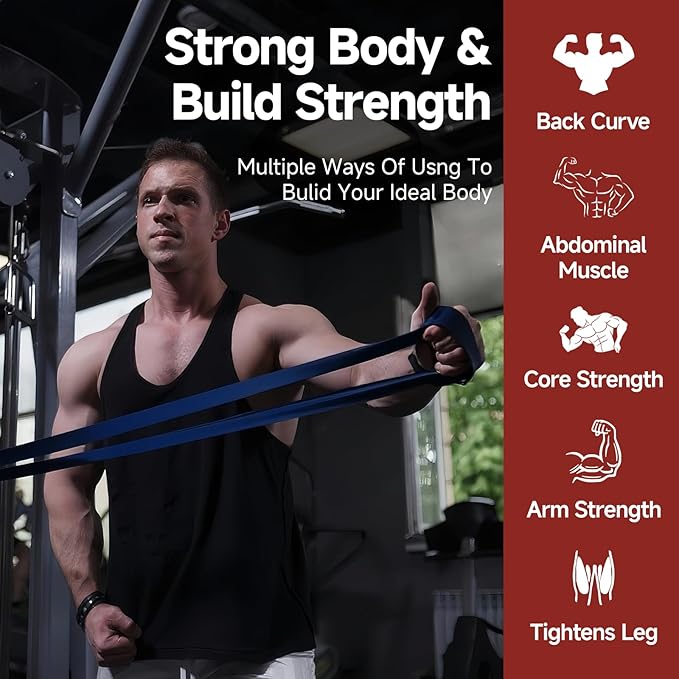 Resistance Bands Set with Door Anchor, Multi-Levels Pull Up Assistance Bands, Exercise Bands for Working Out, Stretching, Muscle Training, Physical Therapy (Men/Women)