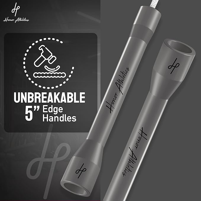 Honor Athletics 2.0 Beaded Jump Rope - Adjustable with Unbreakable Handles & Shatterproof Beads for Enhanced Fitness Training