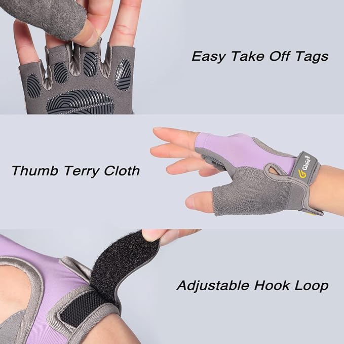 Workout Gloves for Women Men, Lightweight Weight Lifting Glove Breathable Fingerless Gym Gloves, Exercise, Fitness, Training, Cycling