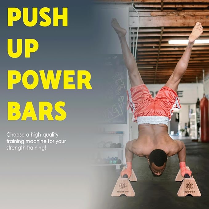 Premium Wooden Push Up Bars,Parallettes Bars for Calisthenics,Push Up Handles,Calisthenics Equipment for outdoor&home,Complete Push-Up Workout Kit,Solid rubber wood