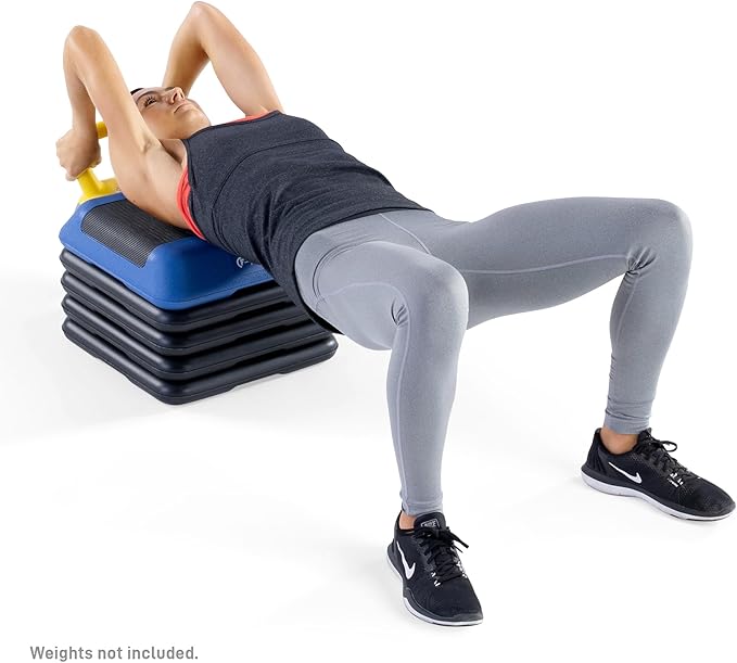 Circuit Fitness by Marcy 16 x 16 inches Adjustable Height Aerobic Step Platform with Adjustable Risers, Non-Slip Rubber Surface, Home Exercise Fitness Training, Multiple Color Options