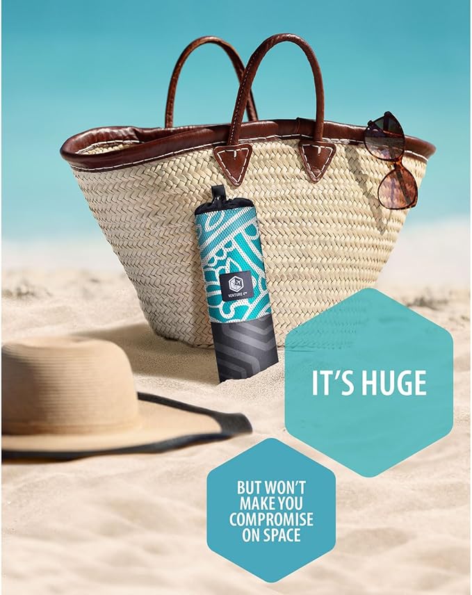 VENTURE 4TH Microfiber Beach Towel: Quick-Dry, Compact, Sand-Free, Absorbent, Sandproof and Lightweight - Perfect for Camping, Beach, and Roadtrips (Ocean Mandala Design | 35x78 inches)