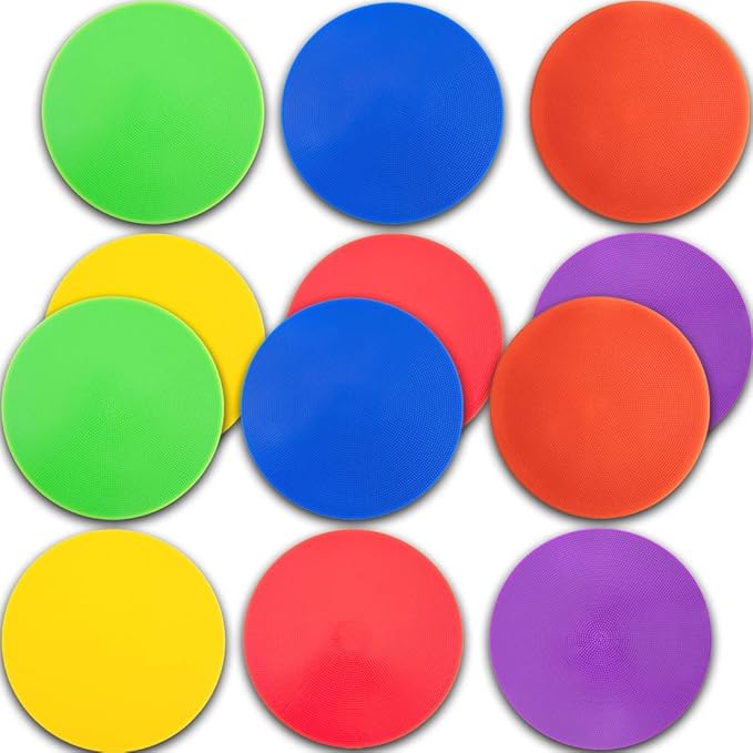 Spot Markers 18 Pcs 9 Inch 10 Inch Non Slip Rubber Agility Markers for Football, Basketball Training Markers,School Activities, Exercise Drills