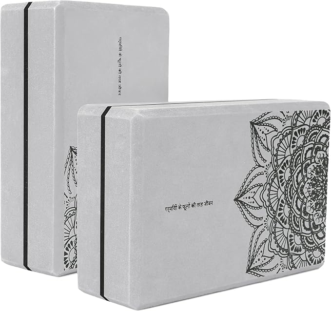nuveti Yoga Blocks Set of 2, High Density Yoga Brick Foam Blocks to Improve Strength, Flexibility and Balance Brick Foam Blocks