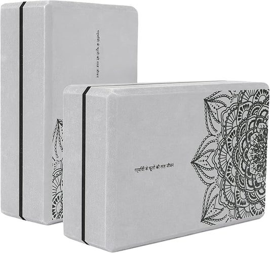nuveti Yoga Blocks Set of 2, High Density Yoga Brick Foam Blocks to Improve Strength, Flexibility and Balance Brick Foam Blocks