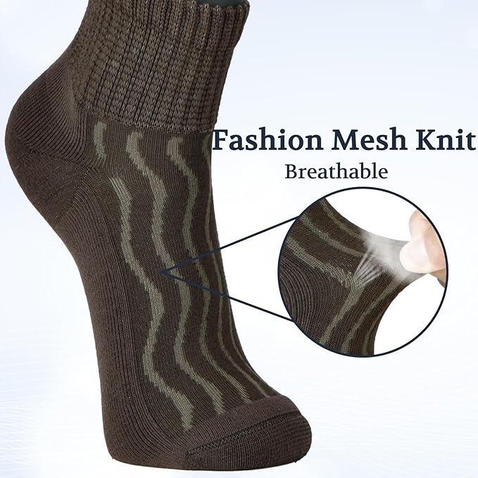 +MD Diabetic Socks for Men Women 6 Pairs,Non-Binding Top Extra Wide Ankle/Crew Socks, for Edema Circulator 9-11 10-13 13-15