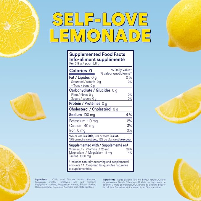 Cira Hydration Powder x Alicia McCarvell's Electrolyte Drink Mix with Himalayan Salt for Dehydration Relief and Recovery - Self Love Lemonade, 45 Servings