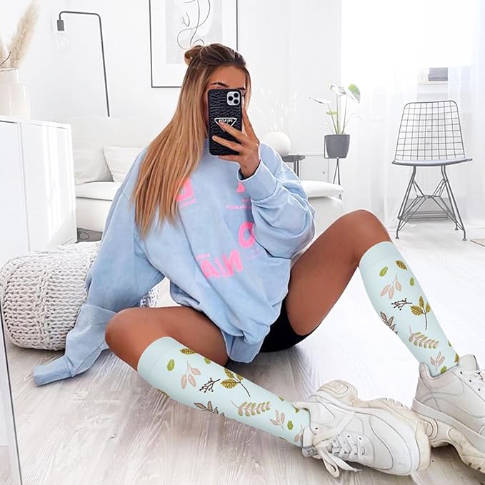 FuelMeFoot 6 Pairs Compression Socks for Women & Men 15-20mmHg Graduated Support Knee High Socks for Nurses, Travel, Athletic