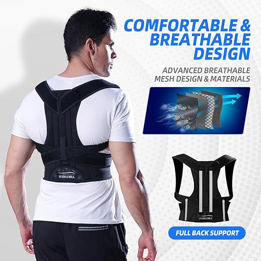 IYDoaMea Posture Corrector for Women and Men ( Order A Size Up ) Upgraded Back Brace Support, Adjustable Shoulder Straightener for Improving Back Posture, Relief for Upper and Lower Back, Lumbar, Neck, Shoulder Pain (4XL(53.2~57.0))