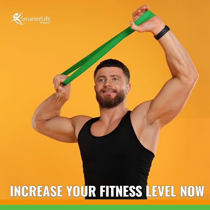 SmarterLife Resistance Bands for Working Out, Latex-Free Exercise Bands for Women, Men, 5 Extra Wide Workout Bands for Weight Loss, Home Gym, Booty Bands, Physical Therapy Bands, Workout Guide