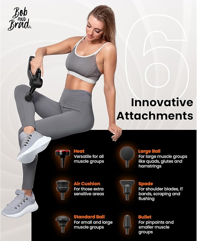 BOB AND BRAD D5 Pro Plus Massage Gun with Heat, 13mm Amplitude Deep Tissue Percussion Massage Gun with Max Power for Muscle Therapy, Professional Muscle Massager, Ideal Gift