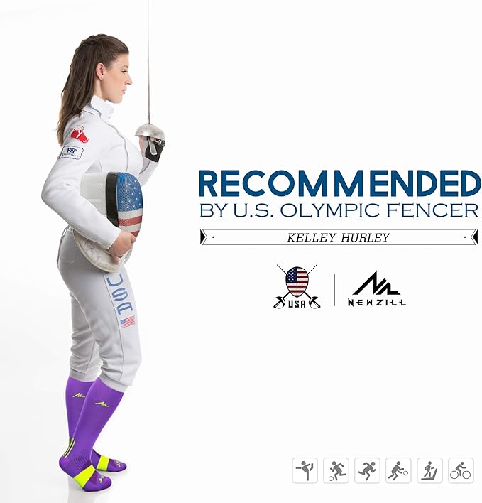 NEWZILL Medical Compression Socks for Women & Men Circulation 20-30 mmHg, Best Support for Running Athletic Cycling Nursing Travel Work and Fitness