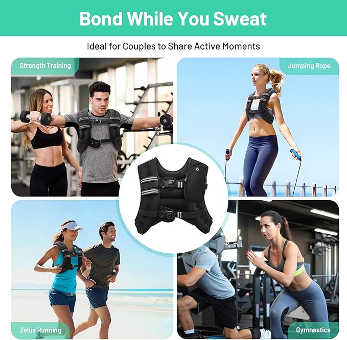 Weighted Vest for Men and Women 6lbs/8lbs/12lbs/16lbs/20lbs Adjustable Weights Rucking Vest for Walking, Strength, Training, Running