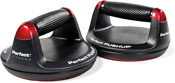 Perfect Pushup Elite - Rotating Handle Design with Steel Ball Bearings for Smooth, Effortless Handle Rotation - Ergonomic Grips, 8" Base & Textured, Non-Slip Bottom Treads - Supports up to 400lbs