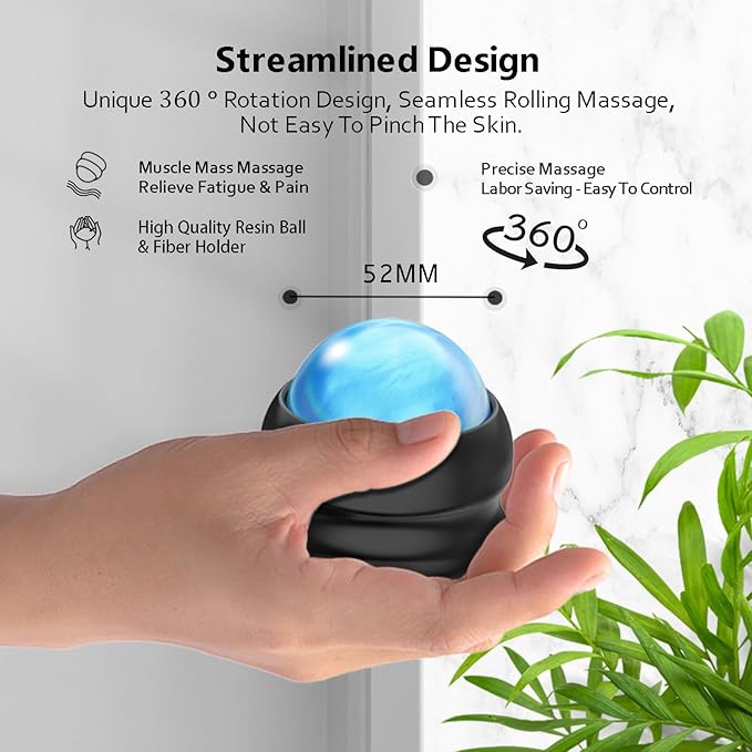 Manual Massage Roller Ball Massage Tool for Myofascial Release, Trigger Point Therapy, Muscle Knots,Back/Neck Pain, Muscles Recovery and Stress Relief