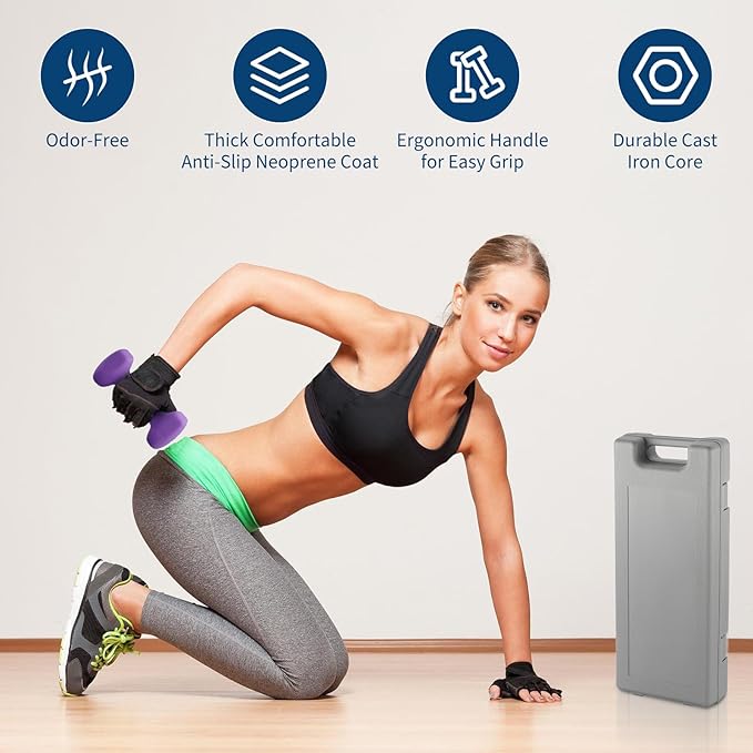 Dumbbell Set for Women and Men, Neoprene Dumbbell Free Hand Weight Set for Home Gym, Packed In Pairs