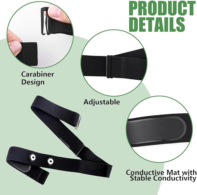 Heart Rate Monitor Chest Band for Polar H10 H9 H7, Adjustable Waterproof Replacement Chest Strap Compatible with Polar Garmin