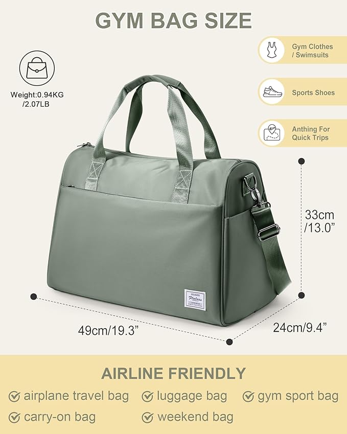 Gym Bag Womens,Travel Duffel Carry on Bag Sport Tote Bag Weekend Overnight Bag