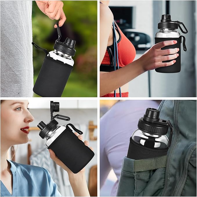 Glass Shaker Bottle, 4 Pack 22oz BPA-Free Odorless Shaker Bottle with 304 Stainless Steel Ball and Removable Cleaning Brush for Fitness Protein Mixes