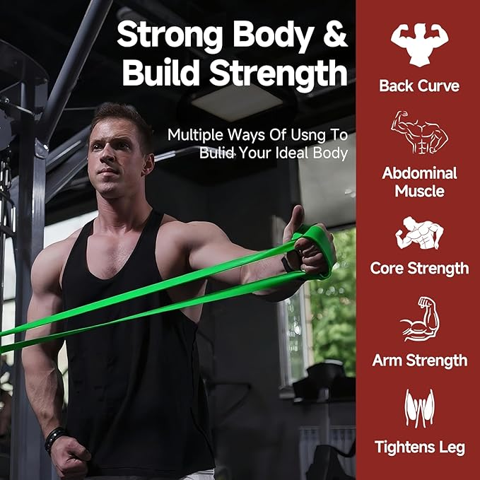 Resistance Bands Set with Door Anchor, Multi-Levels Pull Up Assistance Bands, Exercise Bands for Working Out, Stretching, Muscle Training, Physical Therapy (Men/Women)