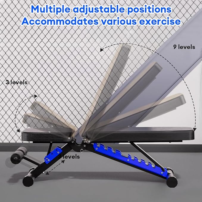 Adjustable Bench, Professional Weight Bench, Incline Flat Decline Sit Up Bench,Dumbbell Stool