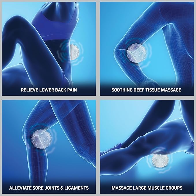 FirstHealth Vibrating Massage Ball, Silicone Recovery Roller with 2 Massage Speeds, Textured Massager Ball for Muscles and Tissues, Post-Workout Recovery Device, Battery Operated and Easy to Clean