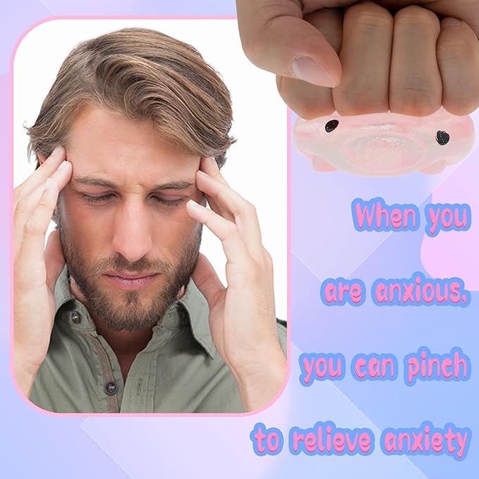 Pig Squisheez Stretch Balls, Squishy Pig 4 Pack, Stress Relief Balls (Set of 4) - Anxiety Relief Squeezing Squishy Balls Funny Fidget Toy