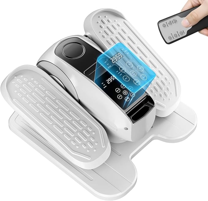 Under Desk Elliptical Exercise Machine, Mini Elliptical Leg Exerciser As Seen on TV, Electric Pedal Exerciser While Sitting for Seniors Adults, Elliptical Training Machines for Fitness with 12 Modes