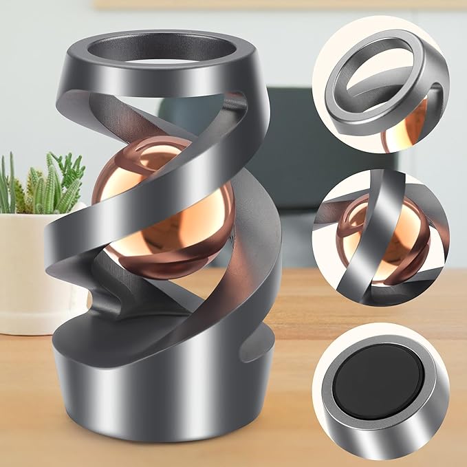 Upgraded Fidget Toys Adult, Kinetic Spinning Desk Toys, Kinetic Optical Illusion Toys, Kinetic Desk Fidget Spinner Toys, Cool Gadget Relieve Stress Anxiety Fidget Toys for Office for Adult(Rose Gold)