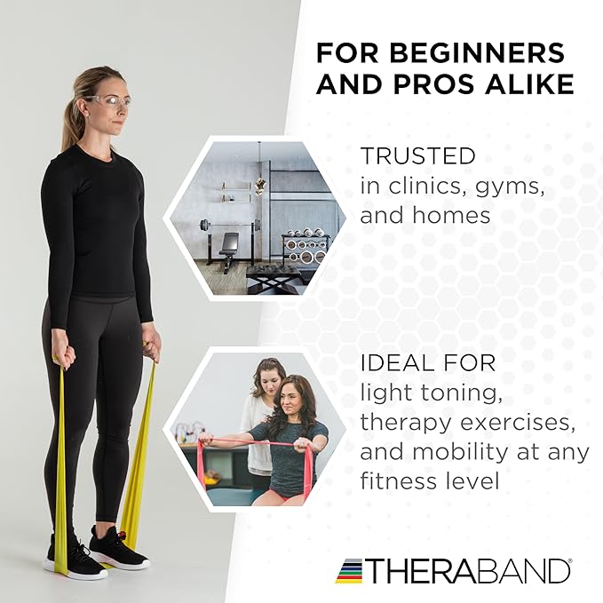 THERABAND Resistance Band, Black, Special Heavy, 50-Yard Roll, Latex Elastic Band for Exercise