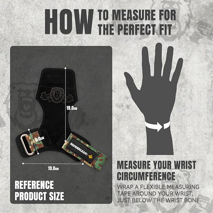 MANUEKLEAR Gym Straps Weight Lifting, Double Leather Lifting Straps for Men Deadlift with Cushion Wrist Loop, Gym Lifting Wrist Wraps for Weightlifting