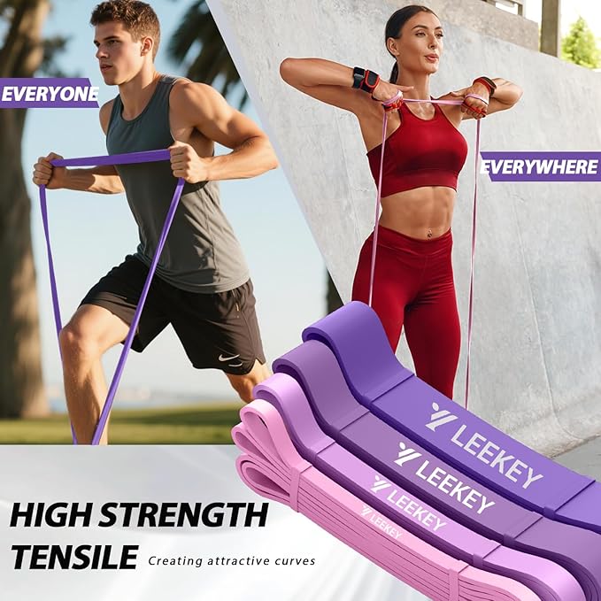 LEEKEY Resistance Bands Set for Pull-Up Assistance & Full-Body Training, Multi-Level Exercise Bands with Bag for Home Workouts, Physical Therapy, Strength Training (Men/Women)